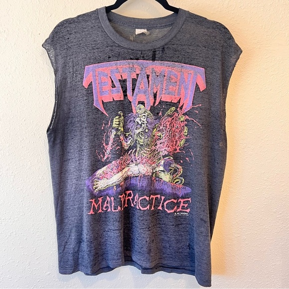1990 Grunge Metal Testament "Malpractice" Tour Concert Band Tee Shirt Large - Picture 1 of 16